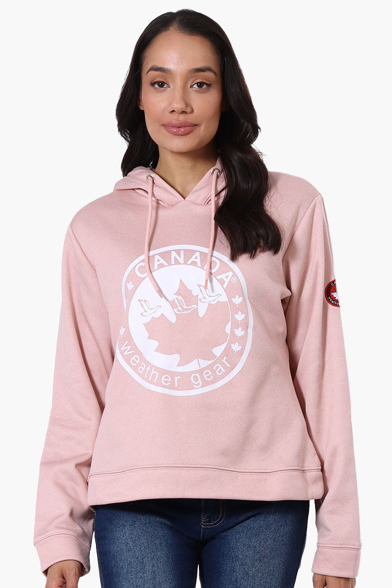 Canada Weather Gear Chest Logo Hoodie - Pink - Womens Hoodies & Sweatshirts - Canada Weather Gear