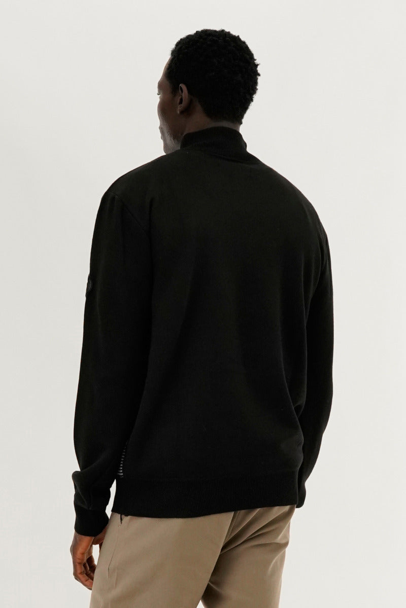 Canada Weather Gear Striped 1/4 Zip Pullover Sweater - Burgundy - Mens Pullover Sweaters - Canada Weather Gear