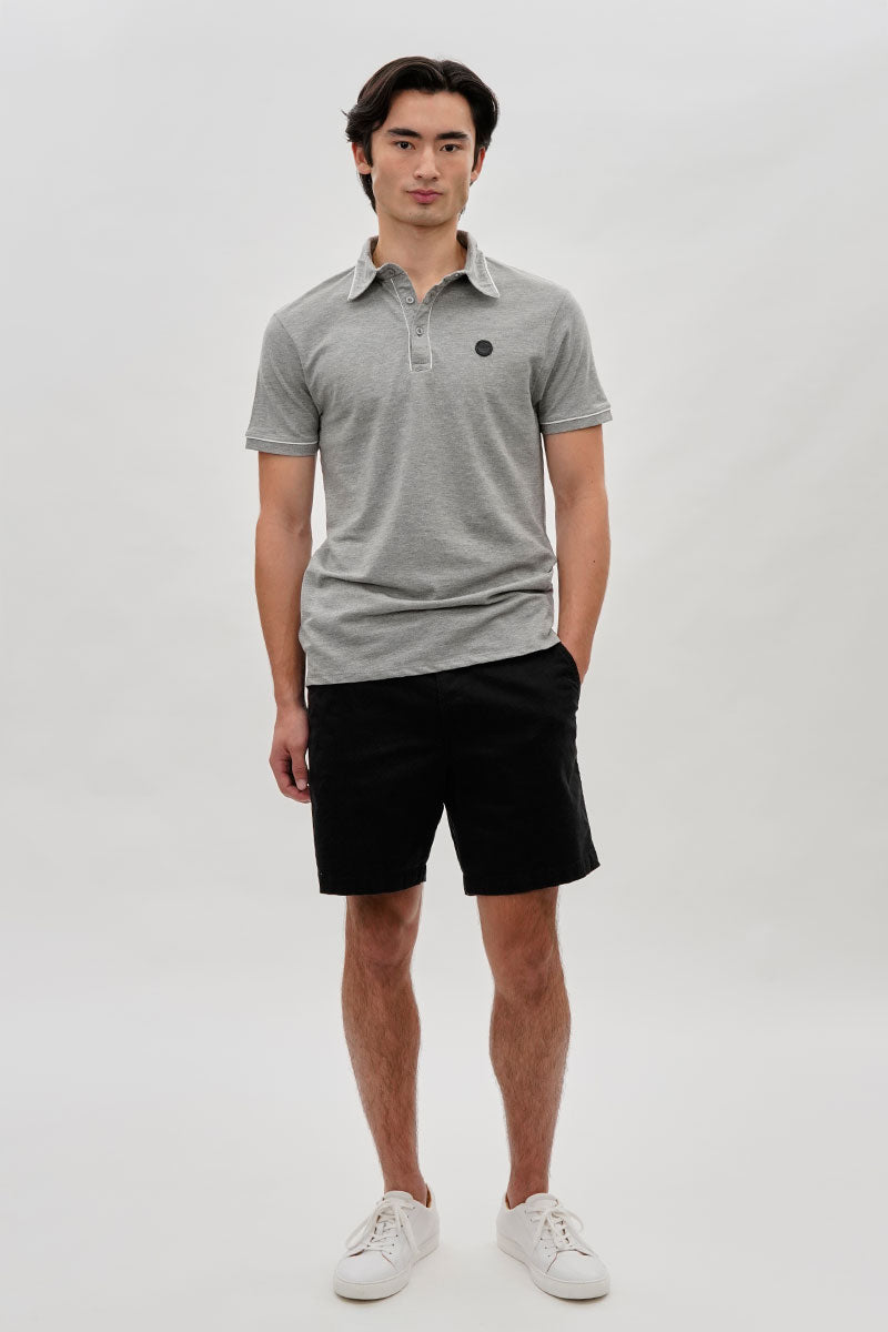 Canada Weather Gear Travel Collection Piping Detail Polo Shirt - Grey - Mens Polo Shirts - Canada Weather Gear
