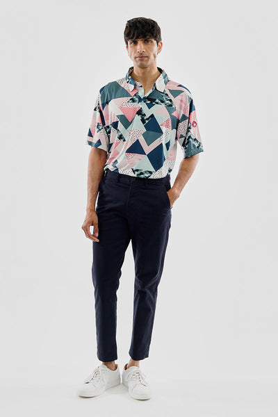 Canada Weather Gear Performance Abstract Geometric Print Polo Shirt - Pink - Mens Polo Shirts - Canada Weather Gear
