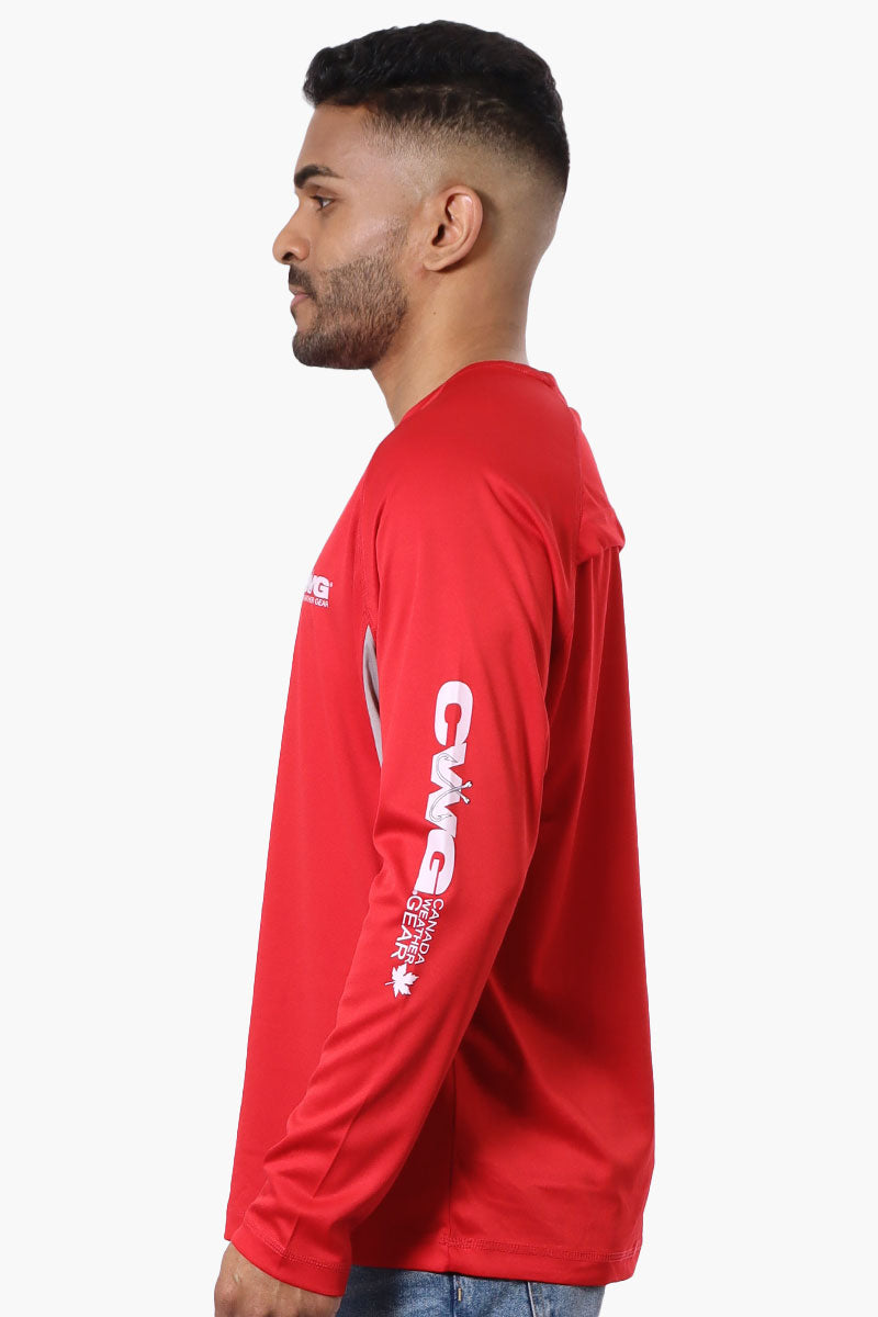 Canada Weather Gear Athletic Chest Logo Long Sleeve Top - Red - Mens Long Sleeve Tops - Canada Weather Gear