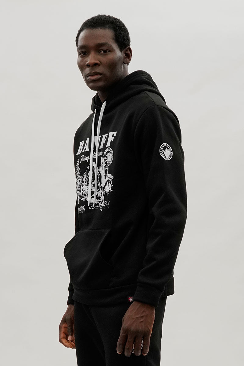 Canada Weather Gear Banff Print Hoodie - Black - Mens Hoodies & Sweatshirts - International Clothiers