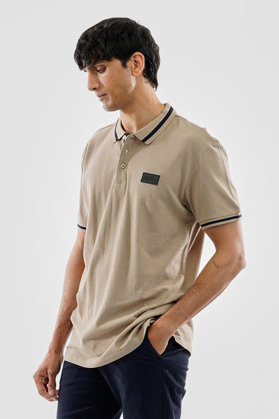 Essentials Super Triple Goose Basic Stripe Polo Shirt - Camel - Mens Polo Shirts - Canada Weather Gear