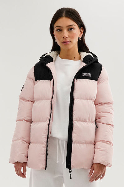 Super Triple Goose Colour Block Bomber Jacket - Pink - Womens Bomber Jackets - Canada Weather Gear