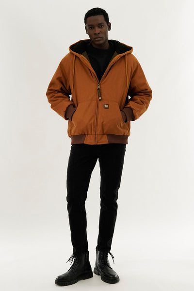 Canada Work Gear Sherpa Lined Bomber Jacket - Caramel - Mens Bomber Jackets - Canada Weather Gear