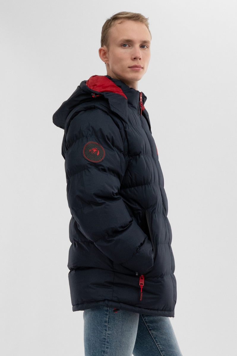 Super Triple Goose Zip Off Sleeve Bomber Jacket - Navy