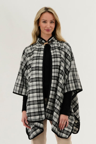 Canada Weather Gear Tartan Plaid Poncho - Grey - Womens Ponchos - Canada Weather Gear