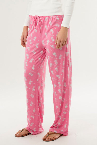 Canada Weather Gear Dog Print Wide Let Pajama Pants - Pink - Womens Pajamas - Canada Weather Gear