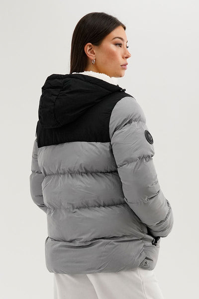 Super Triple Goose Colour Block Bomber Jacket - Grey - Womens Bomber Jackets - Canada Weather Gear