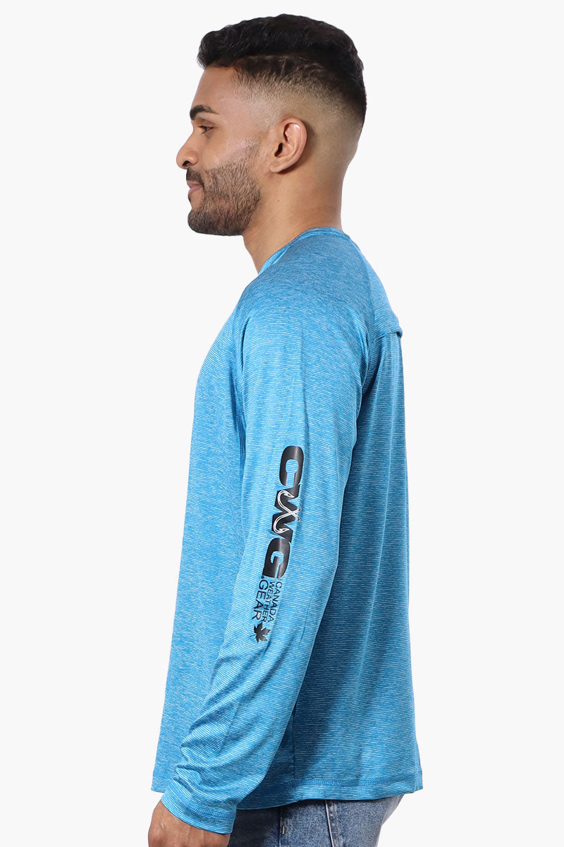 Canada Weather Gear Athletic Logo Sleeve Long Sleeve Top - Blue - Mens Long Sleeve Tops - Canada Weather Gear