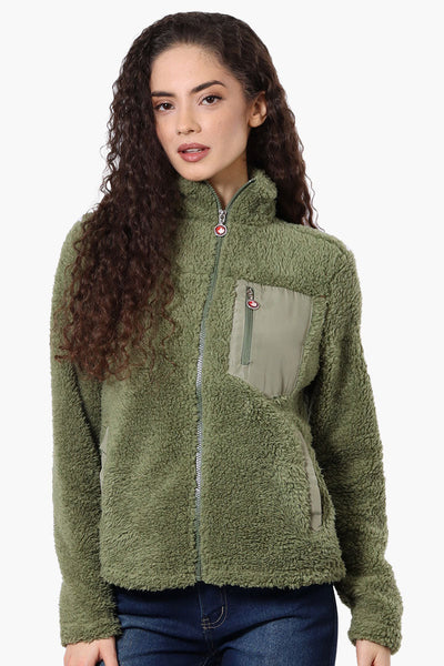 Canada Weather Gear Sherpa Zip Up Lightweight Jacket - Olive - Womens Lightweight Jackets - Canada Weather Gear