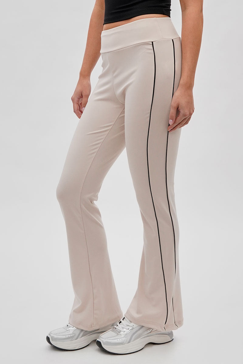 Super Triple Goose Side Piping Detail Active Pants - Beige - Womens Pants - Canada Weather Gear