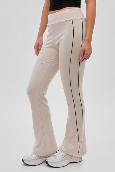 Super Triple Goose Side Piping Detail Active Pants - Beige - Womens Pants - Canada Weather Gear