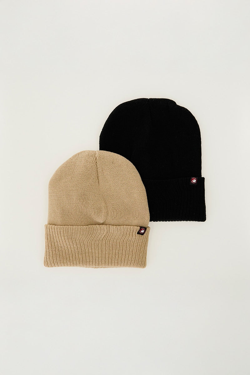 Canada Weather Gear Two-Pack Knit Hat - Beige - Mens Hats - Canada Weather Gear