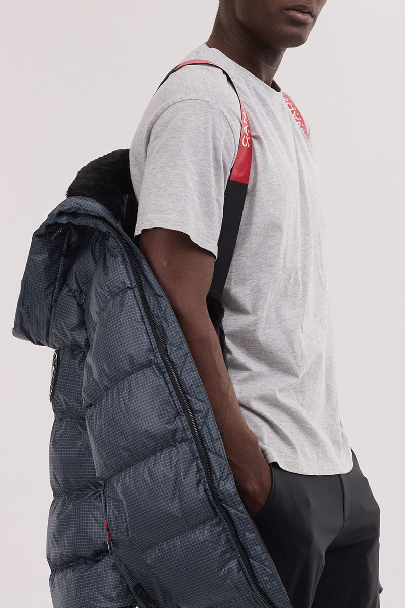 Canada Weather Gear Grid Pattern Puffer Parka Jacket - Blue