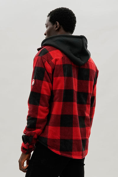 Canada Weather Gear Plaid Sherpa Lined Lightweight Jacket - Red