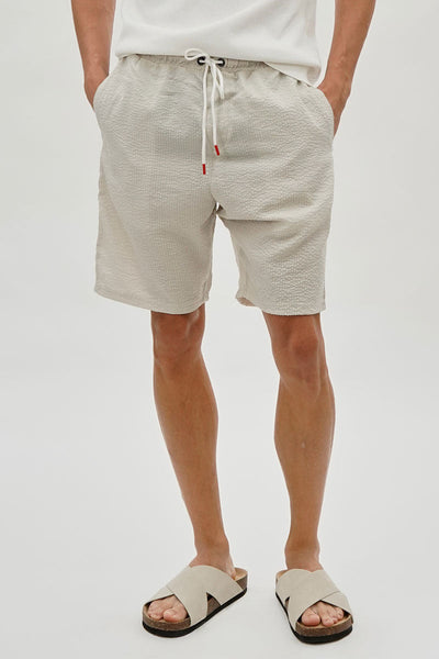 Canada Weather Gear Vintage Textured Tie Waist Shorts - Cream - Mens Shorts & Capris - Canada Weather Gear