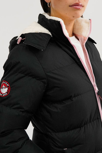 Canada Weather Gear Sherpa Lined Collar Bomber Jacket - Black - Womens Bomber Jackets - Canada Weather Gear