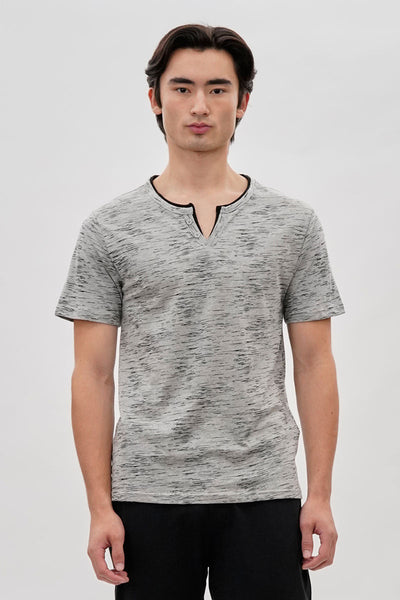 Canada Weather Gear Vintage Short Sleeve Henley Tee - Grey - Mens Tees & Tank Tops - Canada Weather Gear