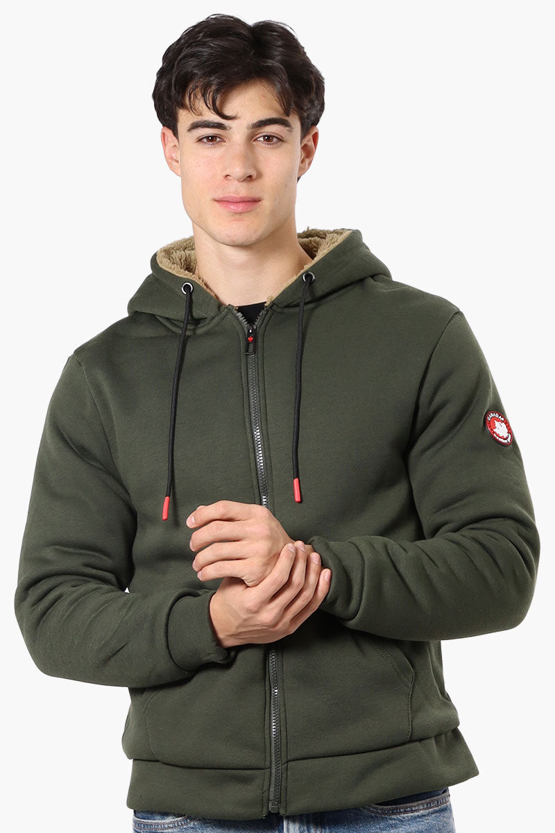 Canada Weather Gear Solid Sherpa Lined Lightweight Jacket - Olive - Mens Lightweight Jackets - Canada Weather Gear