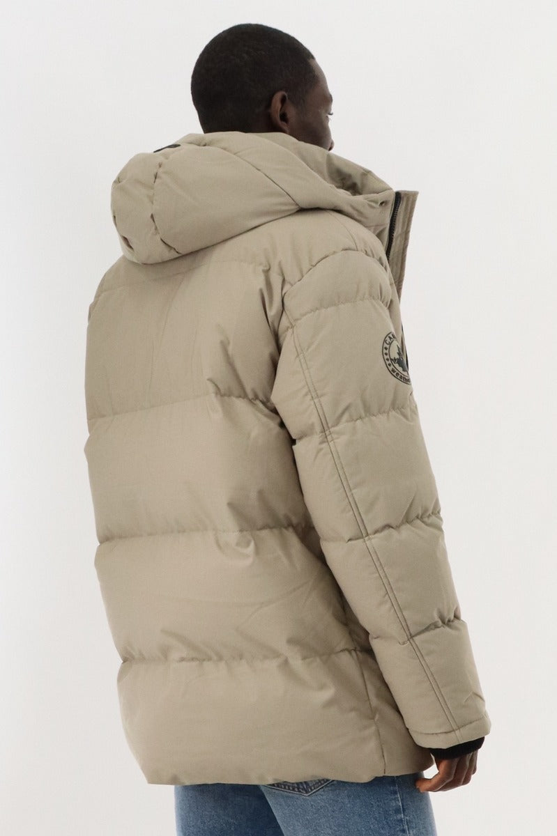 Canada Weather Gear Hip Length Parka Jacket - Taupe - Mens Parka Jackets - Canada Weather Gear