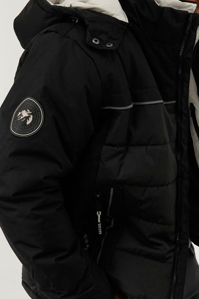 Super Triple Goose Contrast Lining Puffer Bomber Jacket - Stone - Mens Bomber Jackets - Canada Weather Gear