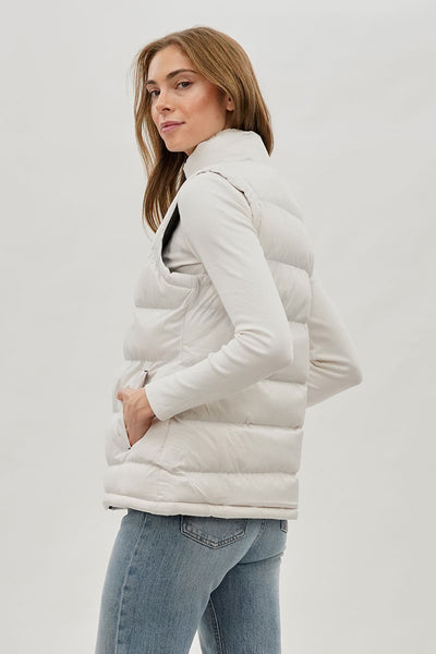 Canada Weather Gear Fleece Lined Collar Puffer Vest - White