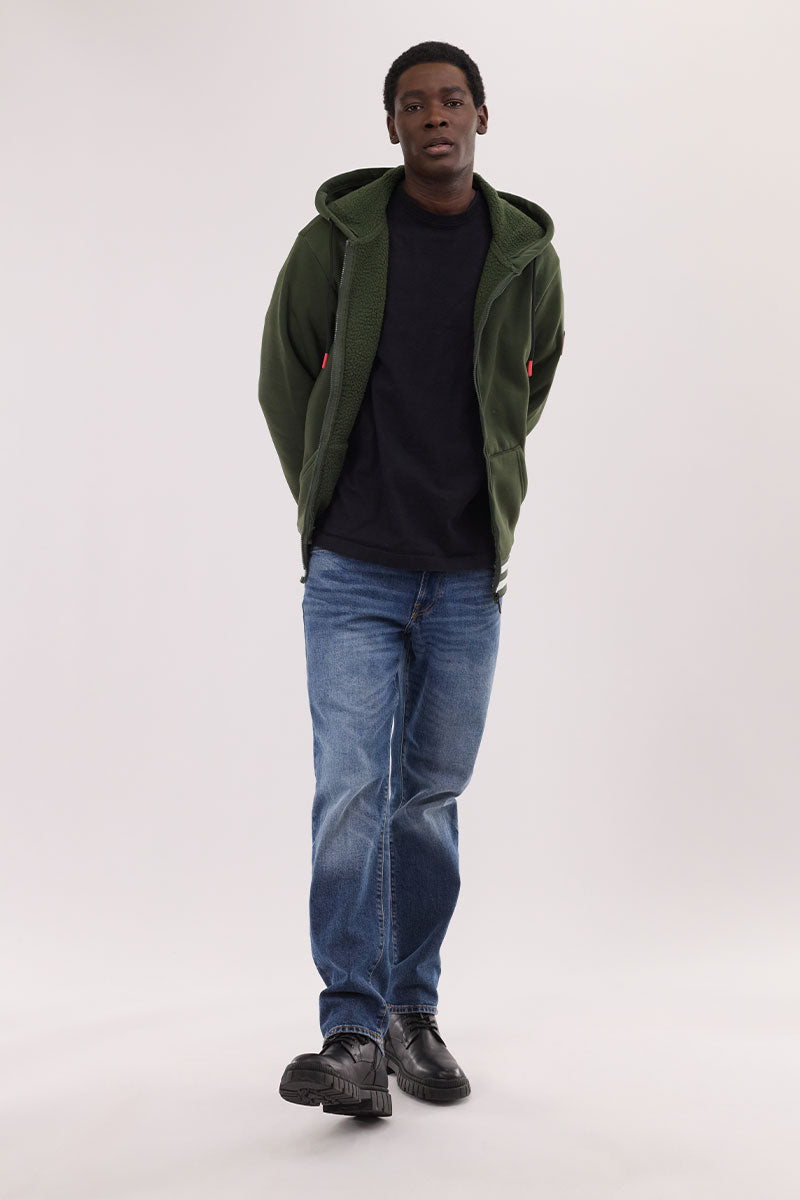 Canada Weather Gear Fleece Lined Zip Up Hoodie - Olive