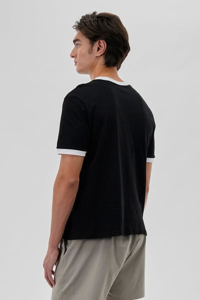 Canada Weather Gear Classic Ringer Tee - Black - Mens Tees & Tank Tops - Canada Weather Gear
