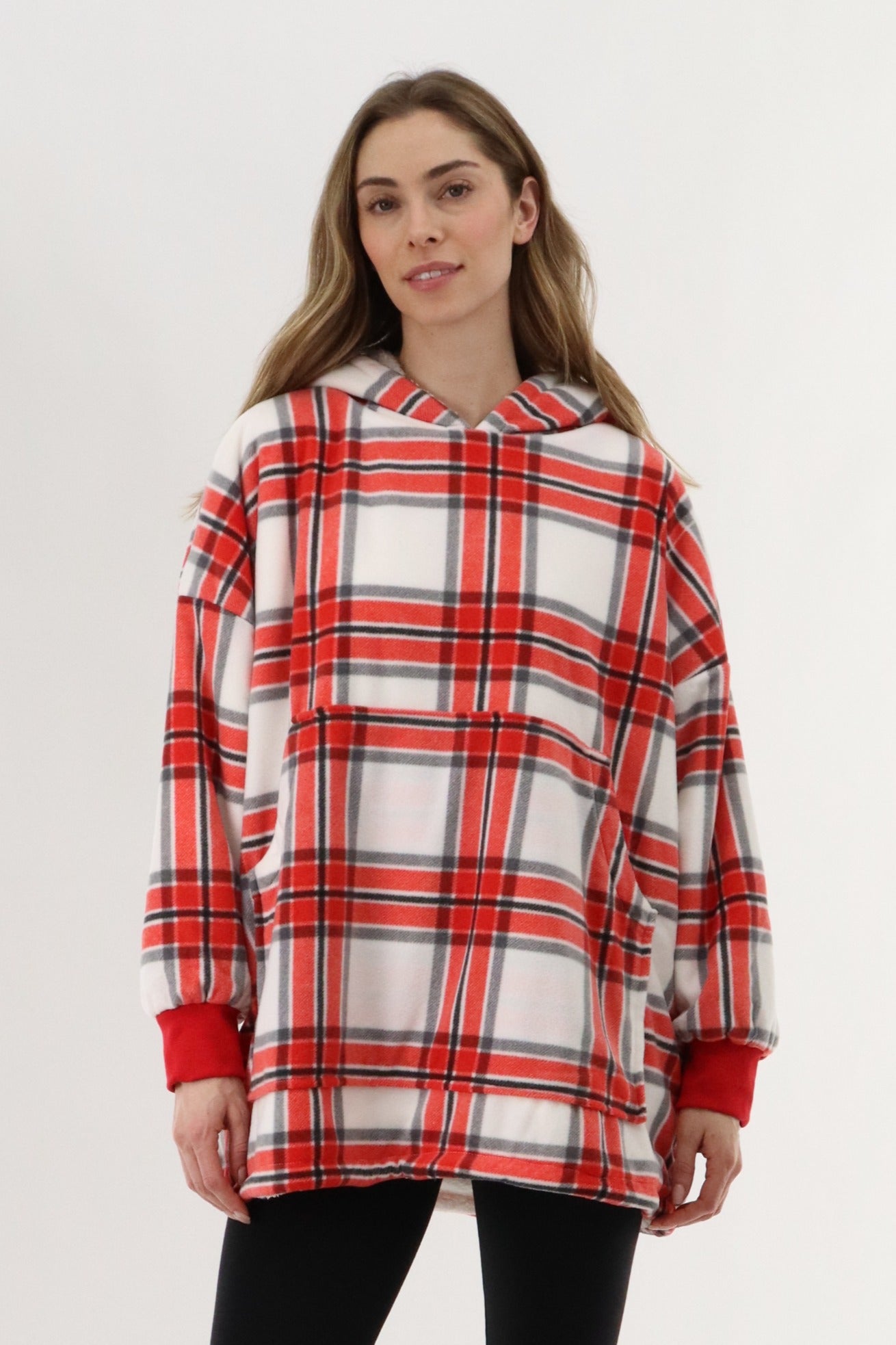 Canada Weather Gear Oversized Fleece Pajama Top - Red - Womens Pajamas - Canada Weather Gear