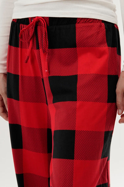 Canada Weather Gear Plaid Wide Leg Pajama Pants - Red - Womens Pajamas - Canada Weather Gear