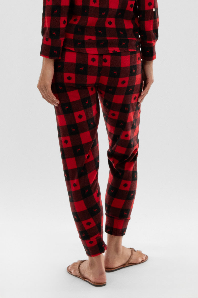 Canada Weather Gear Plaid Tie Waist Pajama Pants - Red - Womens Pajamas - Canada Weather Gear