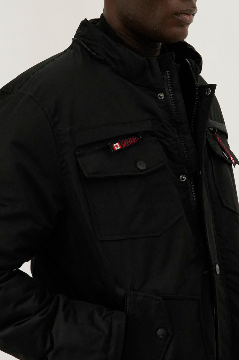 Canada Weather Gear Puffer Bomber Jacket - Black - Mens Bomber Jackets - Canada Weather Gear