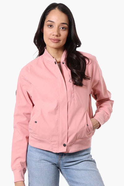 Canada Weather Gear Basic Zip Up Bomber Lightweight Jacket - Pink - Womens Lightweight Jackets - Canada Weather Gear