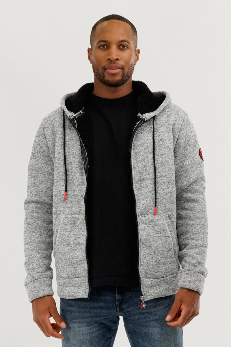 Canada Weather Gear Sherpa Lined Lightweight Jacket - Grey - Mens Lightweight Jackets - Canada Weather Gear