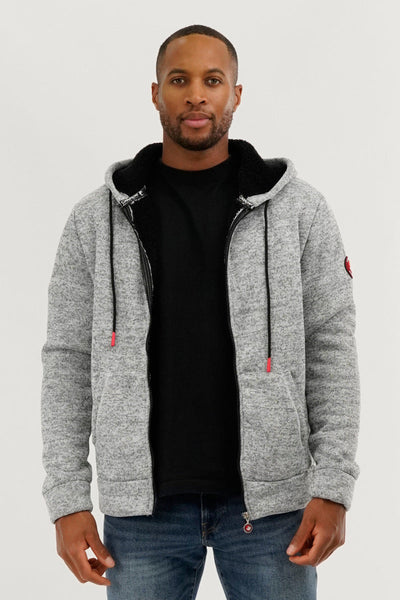 Canada Weather Gear Sherpa Lined Lightweight Jacket - Grey - Mens Lightweight Jackets - Canada Weather Gear