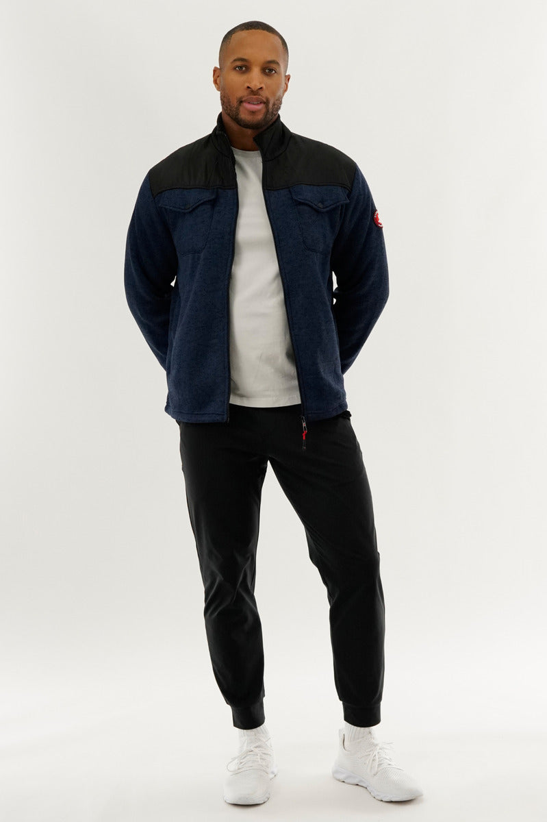Canada Weather Gear Sherpa Lined Fleece Lightweight Jacket - Navy - Mens Lightweight Jackets - Canada Weather Gear