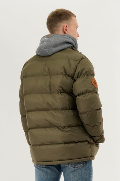 Canada Weather Gear Fleece Quilted Bomber Jacket - Olive - Mens Bomber Jackets - Canada Weather Gear