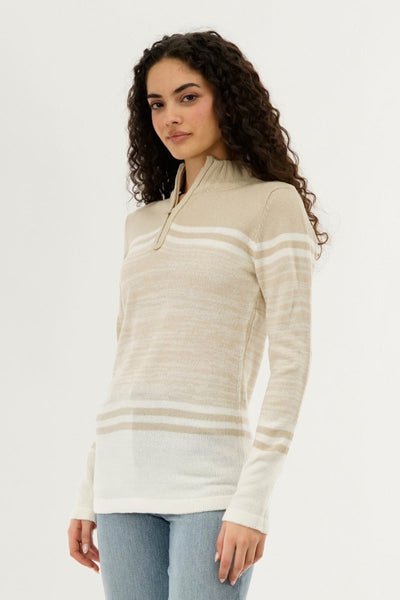 Canada Weather Gear Half Zip Pullover Sweater - Beige - Womens Pullover Sweaters - Canada Weather Gear