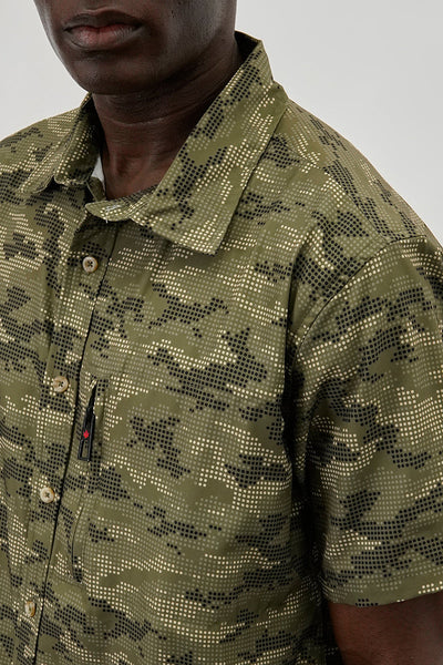 Canada Weather Gear Digi Camo Print Button Up Casual Shirt - Olive - Mens Casual Shirts - International Clothiers