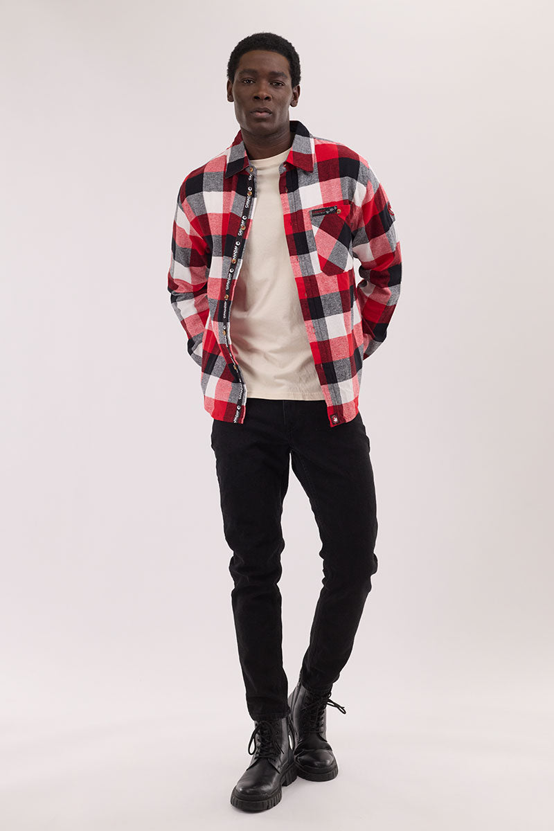 Canada Weather Gear Plaid Button Up Casual Shirt - Red