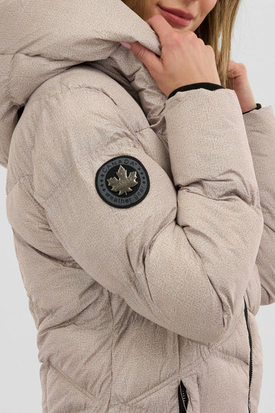 Canada Weather Gear Chevron Quilted Parka Jacket - Cream - Womens Parka Jackets - Canada Weather Gear
