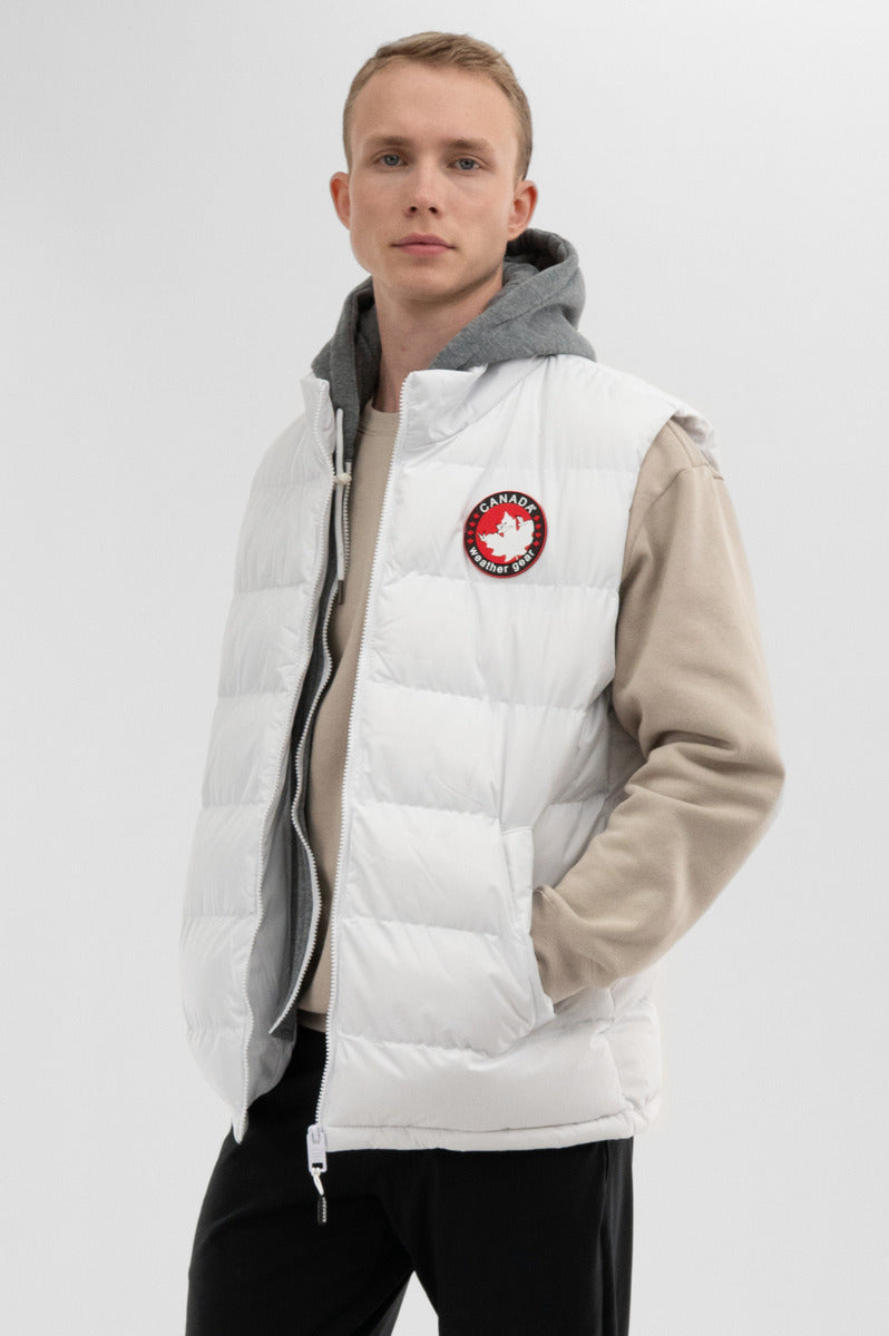 Canada Weather Gear Hooded Puffer Vest - White