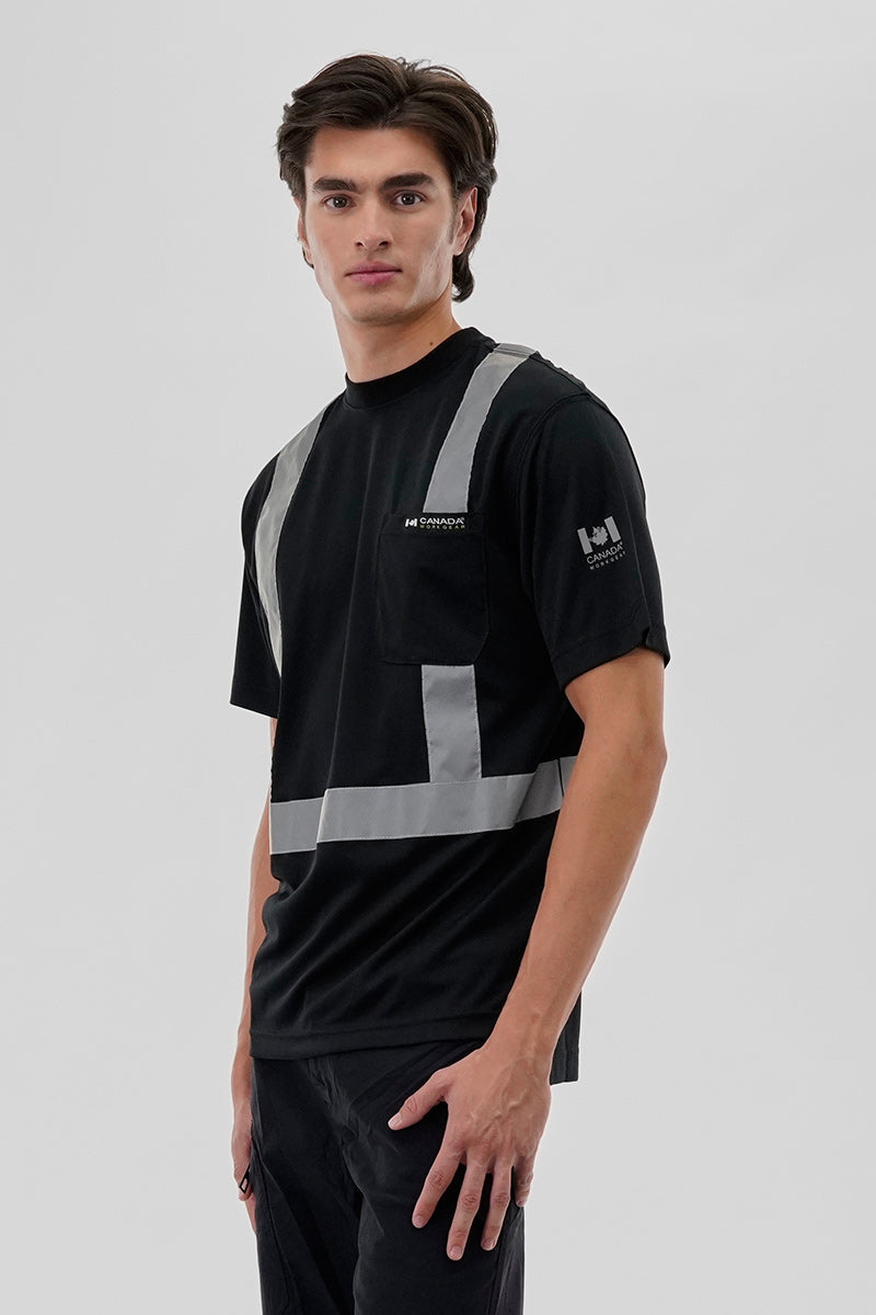 Canada Work Gear Hi-Vis Short Sleeve Tee - Black - Mens Tees & Tank Tops - Canada Weather Gear