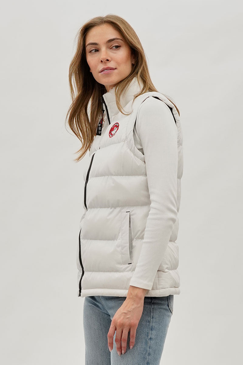 Canada Weather Gear Fleece Lined Collar Puffer Vest - White
