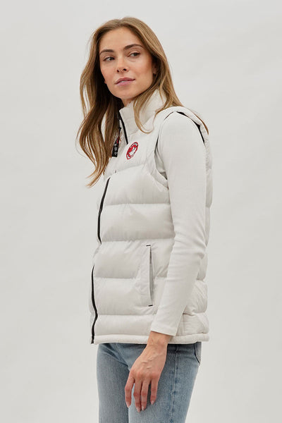 Canada Weather Gear Fleece Lined Collar Puffer Vest - White