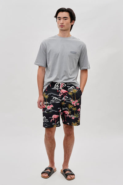 Canada Weather Gear Tropical Print Swim Shorts - Black - Mens Shorts & Capris - Canada Weather Gear