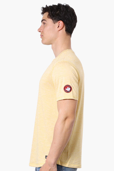 Canada Weather Gear Basic Henley Tee - Yellow - Mens Tees & Tank Tops - Canada Weather Gear