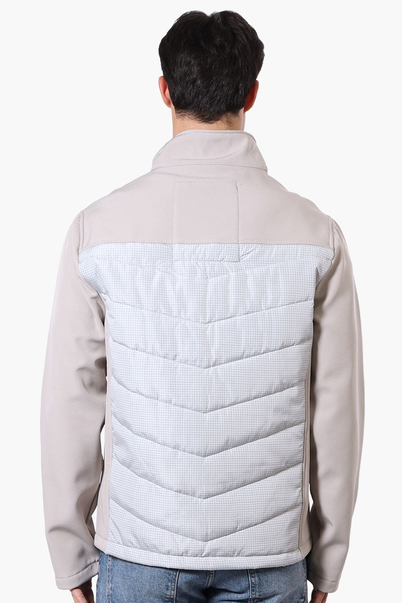 Super Triple Goose Grid Pattern Quilted Bubble Lightweight Jacket - Grey - Mens Lightweight Jackets - Canada Weather Gear