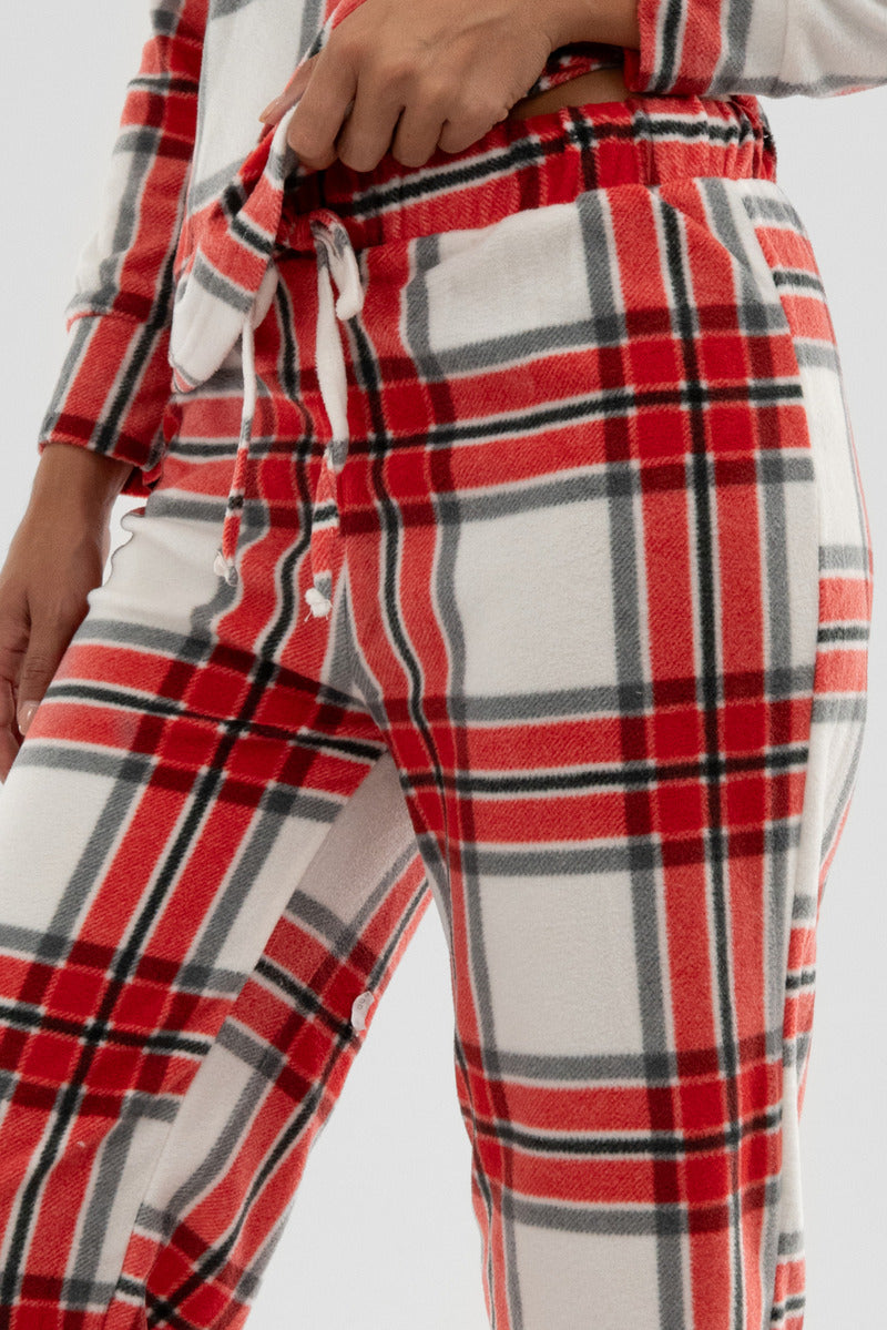 Canada Weather Gear Plaid Wide Leg Pajama Pants - White - Womens Pajamas - Canada Weather Gear